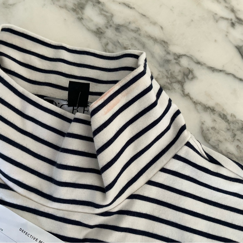 NWT J. Crew Stretch cotton-blend elbow-sleeve mockneck T-shirt S MAKEUP COLLAR - Picture 8 of 11